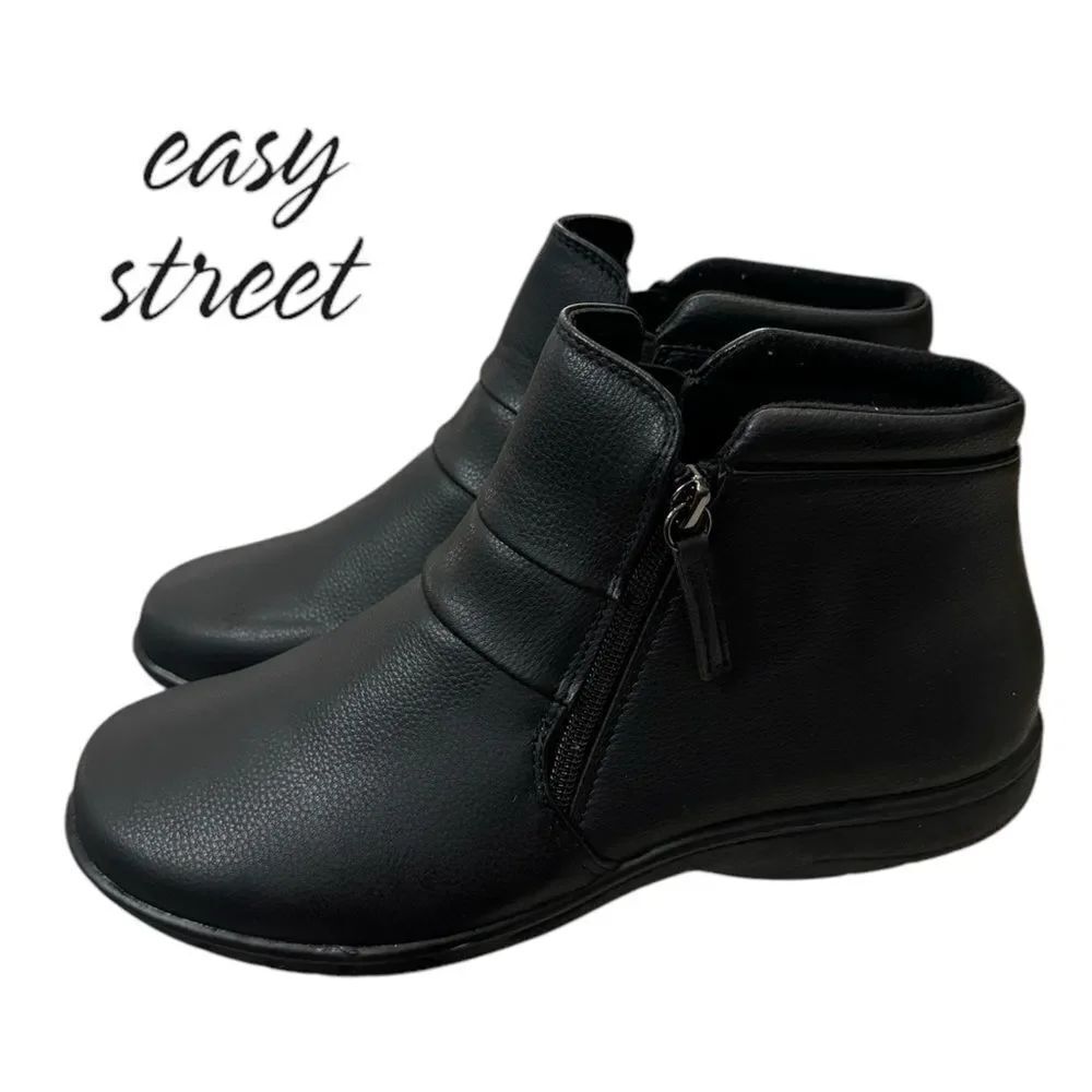 New Easy Street Women's Zozo Black Ankle Boots Booties 9 9W